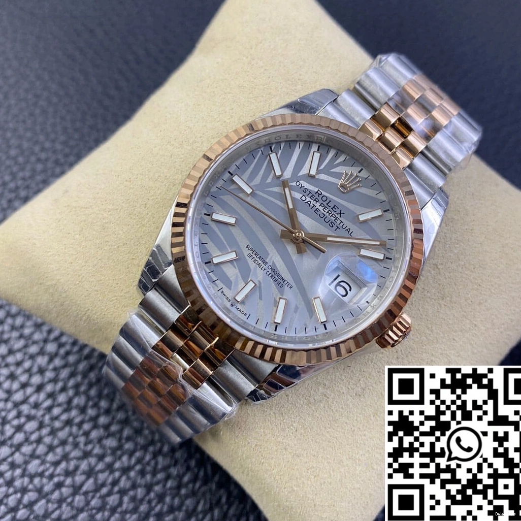 Rolex Pattern Leaf Datejust Silver Palm EW M126231-0031 Dial Factory 0106